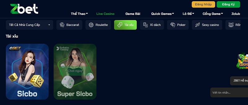 Casino ZBET - Thiên Đường Game Bài Đẳng Cấp Thế Giới 2024 6 Chơi tài xỉu ZBET